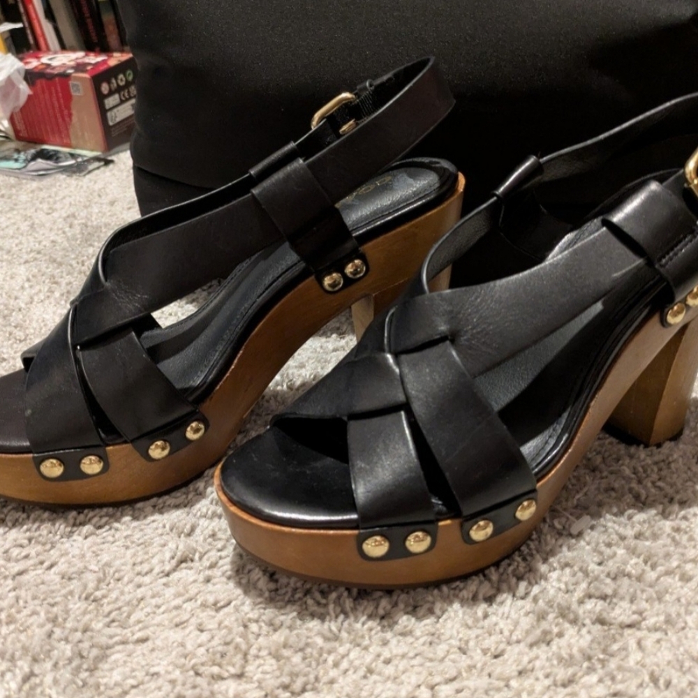 COACH Black Platform Heels 6.5